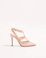 Valentino Rockstud Lace Pump With Straps 100Mm